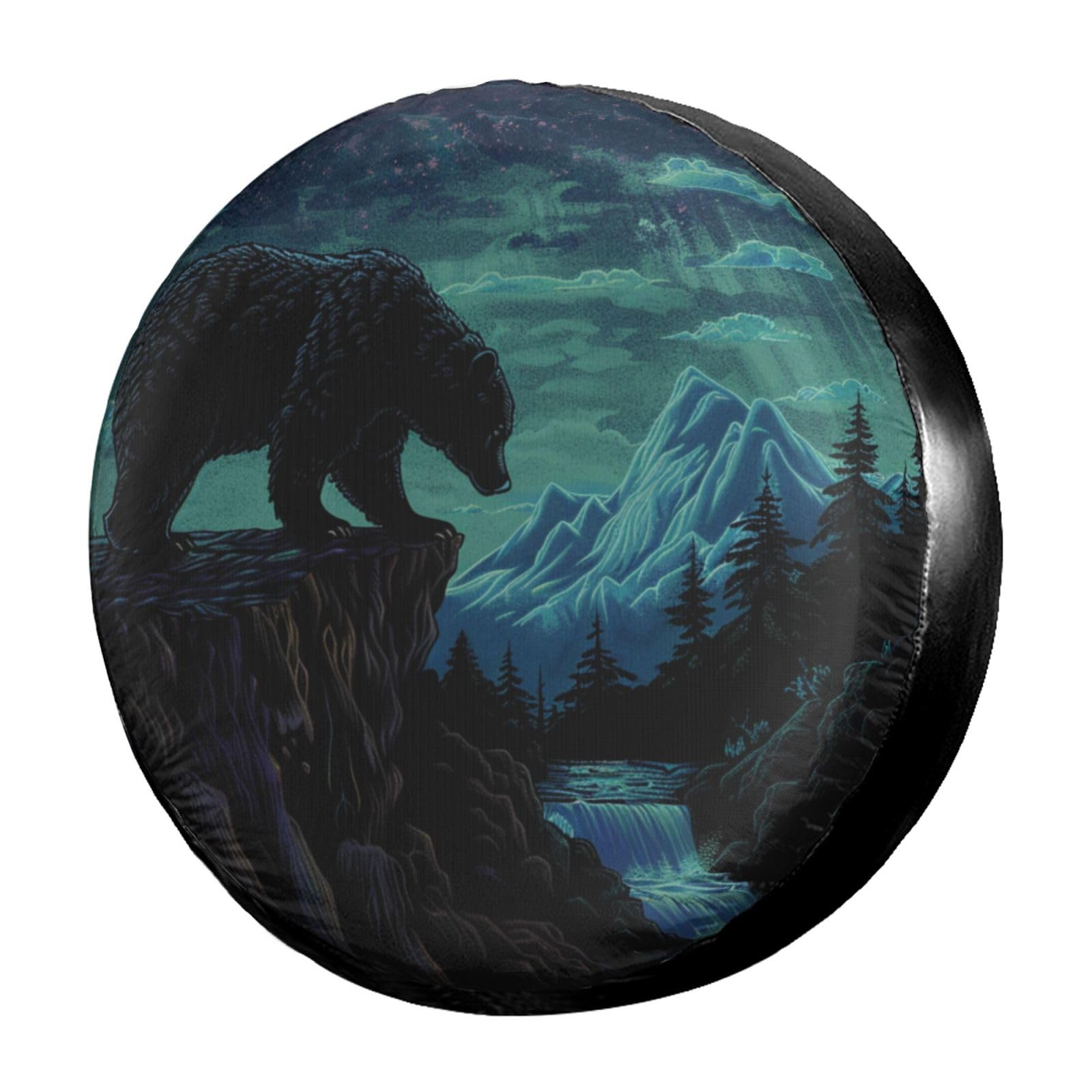 Dujiea Military Tactical Star Spare Tire Cover with Backup Camera Hole, Universal Wheel Tire Cover Tire Protectors for Jeep Trailer RV Van SUV Truck Camper and Many Vehicle 17inch — view 69
