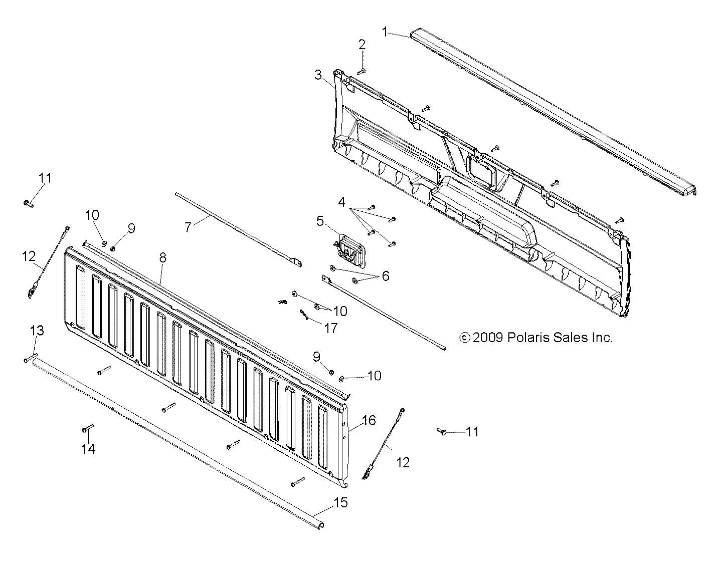 Amazon.com: Polaris 5134469 TUBE-TAILGATE Ranger 900 800 500 700