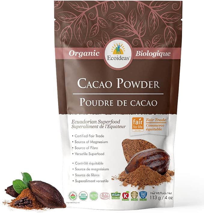 Ecoideas Organic Ft Cacao Powder, 113g, Brown, ECO-FT11