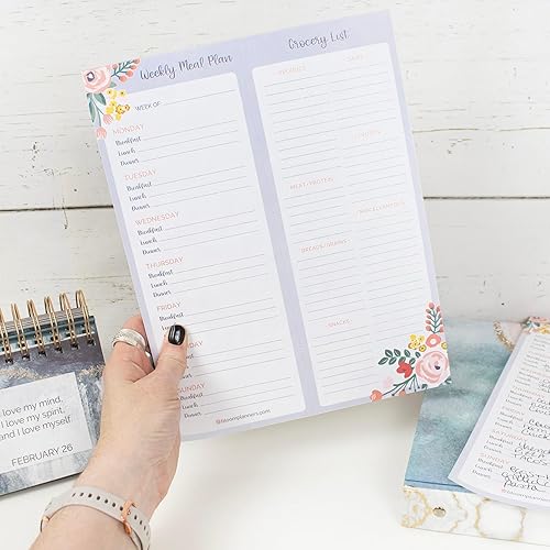 Miniatura 6 de bloom daily planners - Bloc de notas semanal para planificar las comidas con imanes para el refrigerador, incluye una Lista de compras de