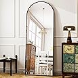 Suidia Arched Full Length Mirror, 65"x22" Floor Mirror Freestanding, Floor Standing Full Body Mirror with Stand for Bedroom, Hanging Mounted for Living Room Cloakroom, Black