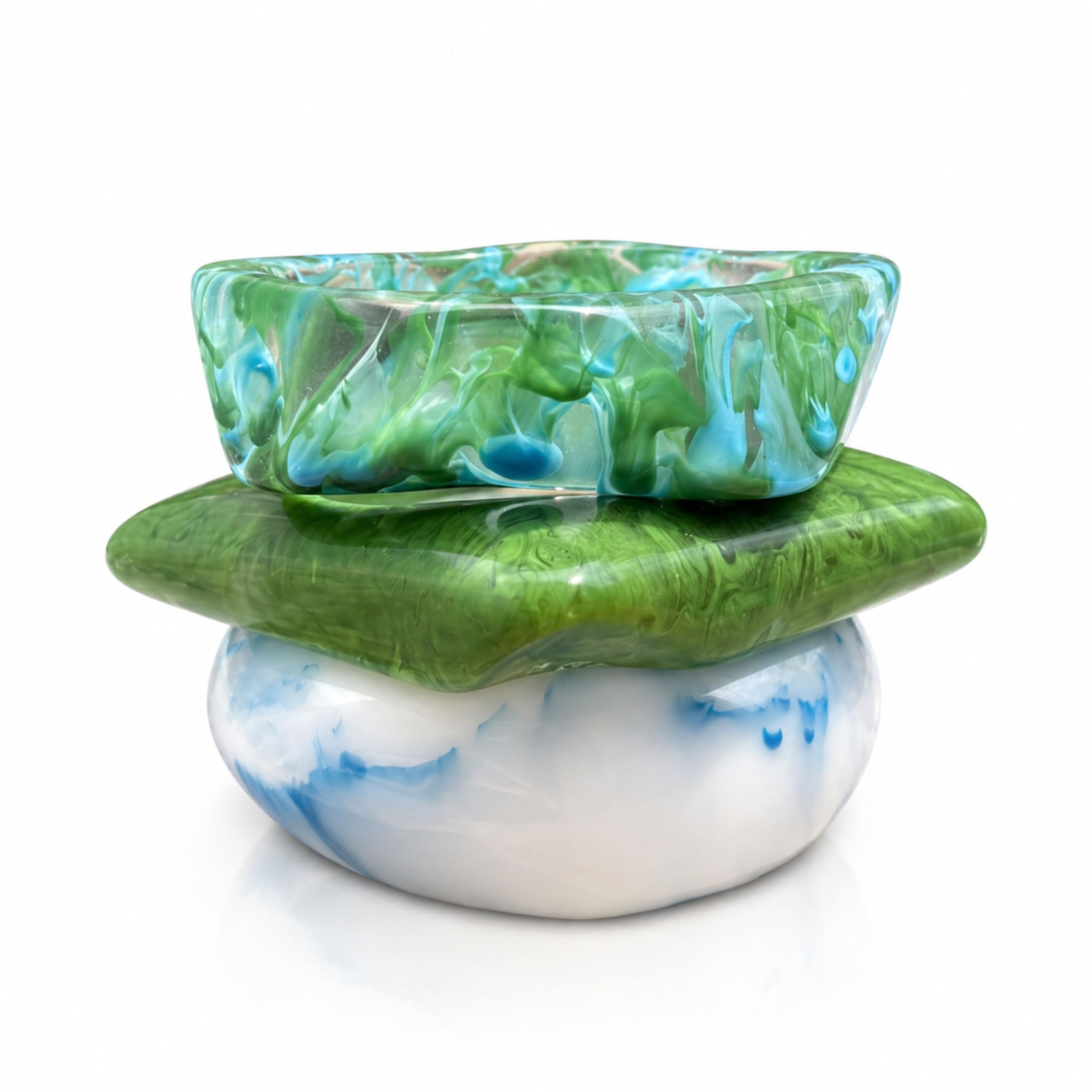 Ocean Luxe Resin Bangle Stack | Handmade Stackable Designer Bracelets for Women & Girls, Size 2.4-2.6-image-31