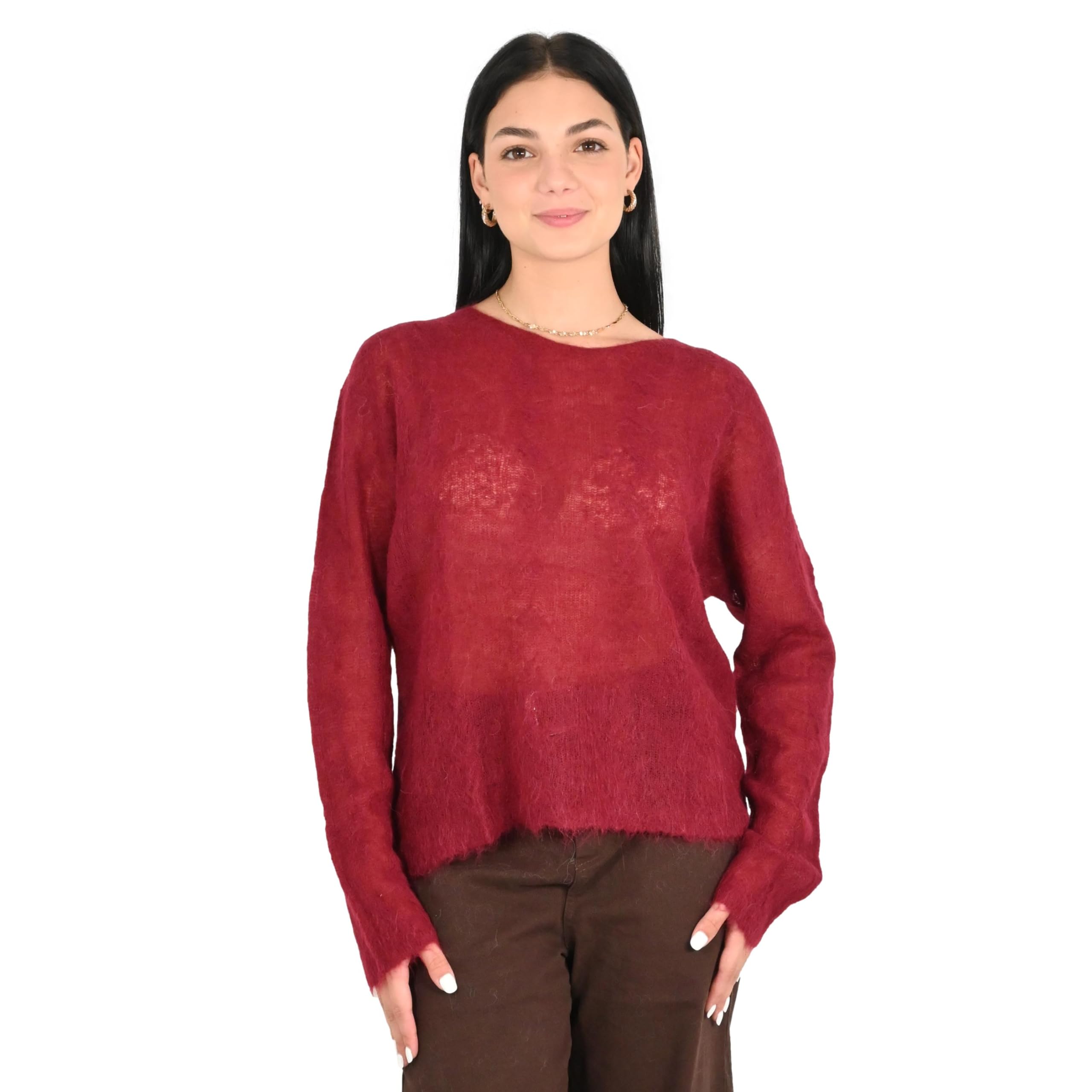 Kontatto maglia donna marsala 3M1768C
