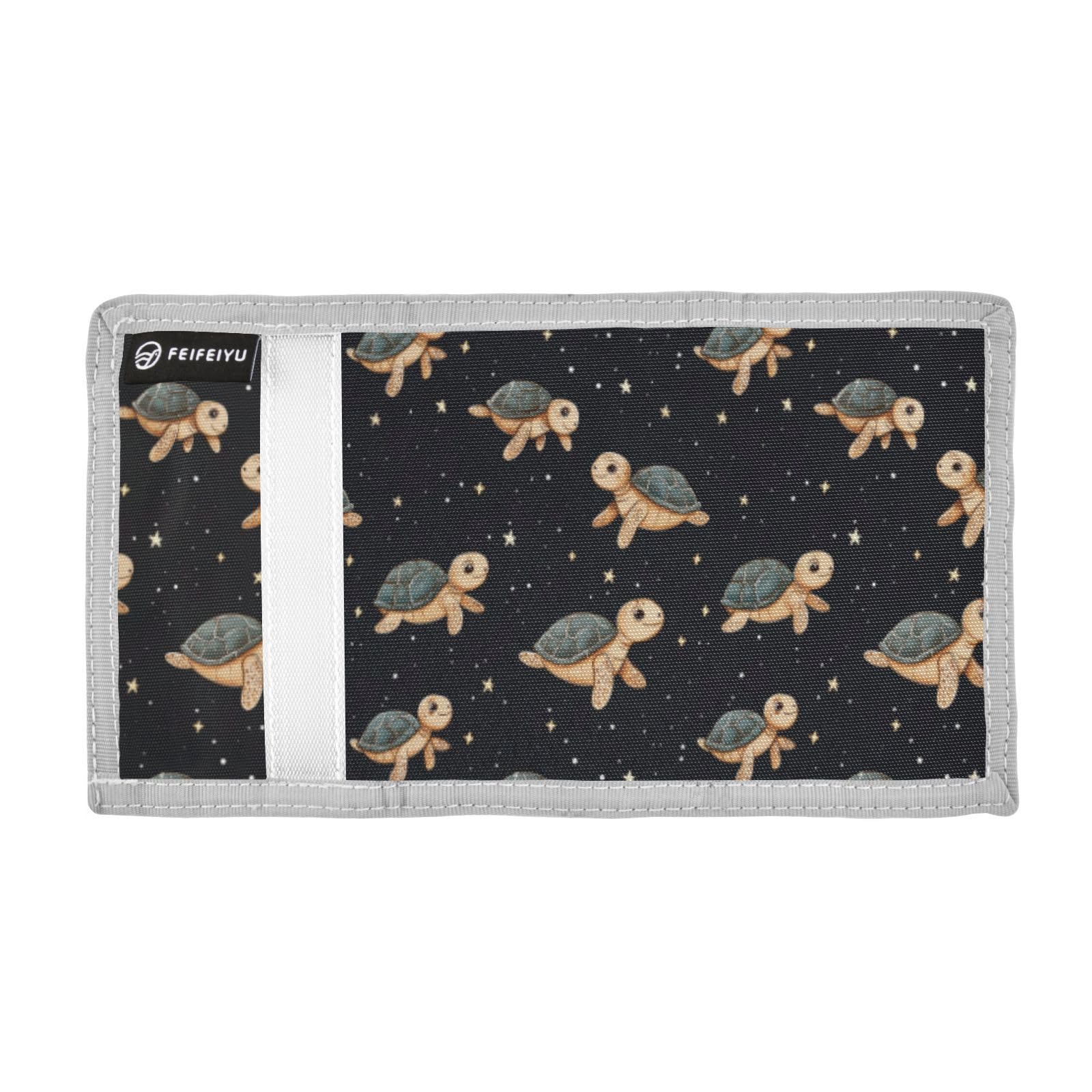 Wusikd Turtles Stars Kids Wallet for Boys Girls Galaxy Toddler Trifold Wallet Novelty Wallet for Teens Women Men