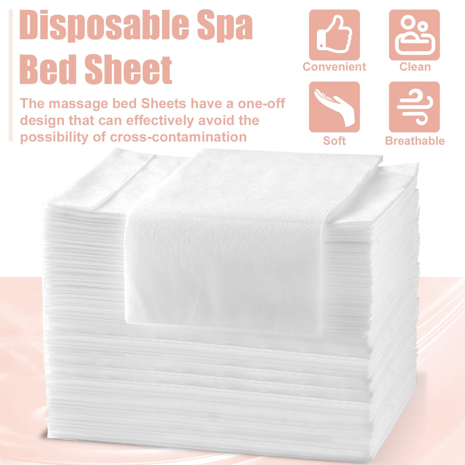 Disposable Spa Massage Table Sheets, Non-Woven Fabric, 70 x 31 Inch
