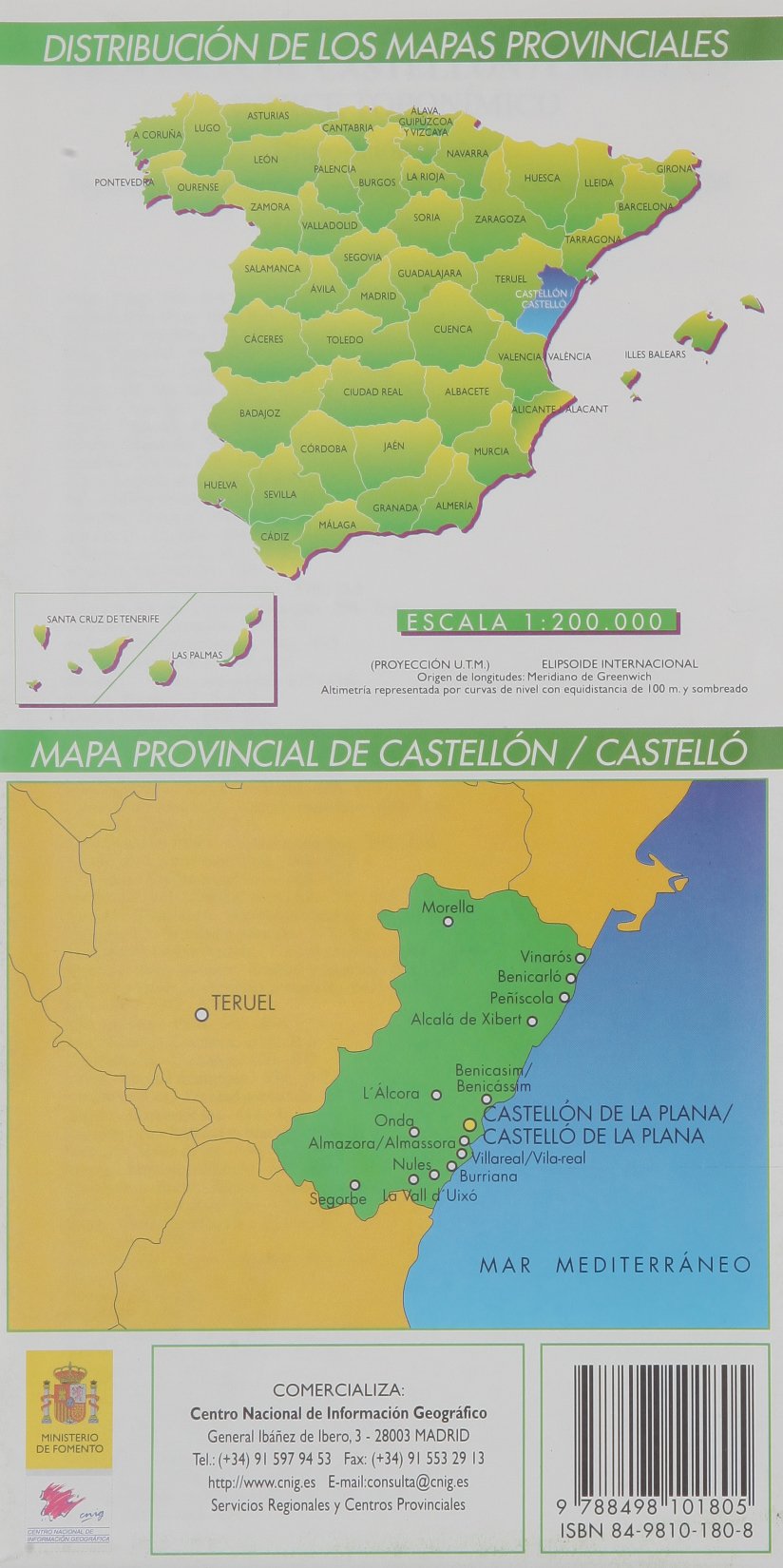 Mapa Provincial Castellon 1:200000
