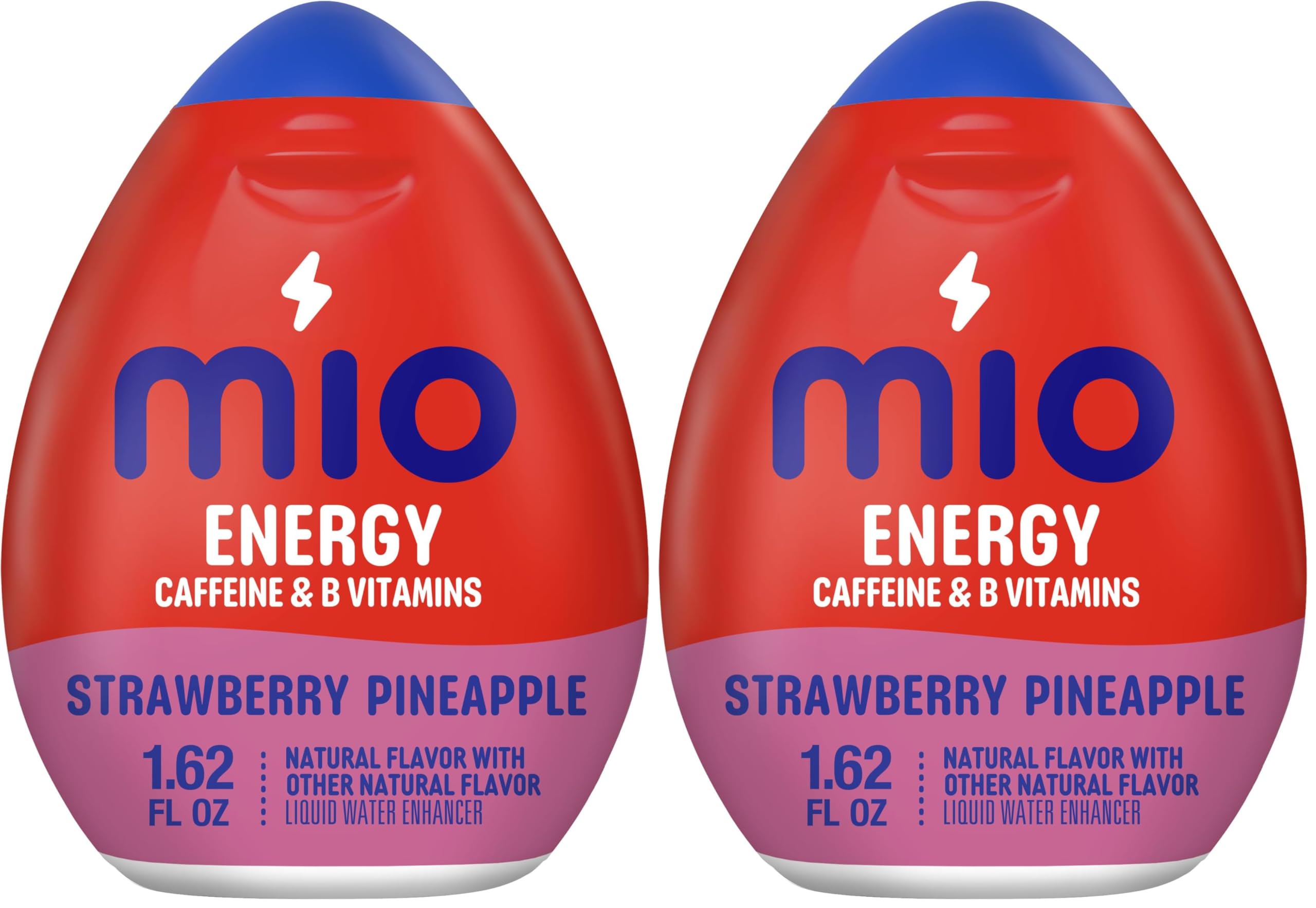 MiO Energy Strawberry Pineapple Smash Liquid Water Enhancer, W/Caffeine & B Vitamins, 1.62 Fl Oz Bottle, As seen on TikTok (Pack of 2)