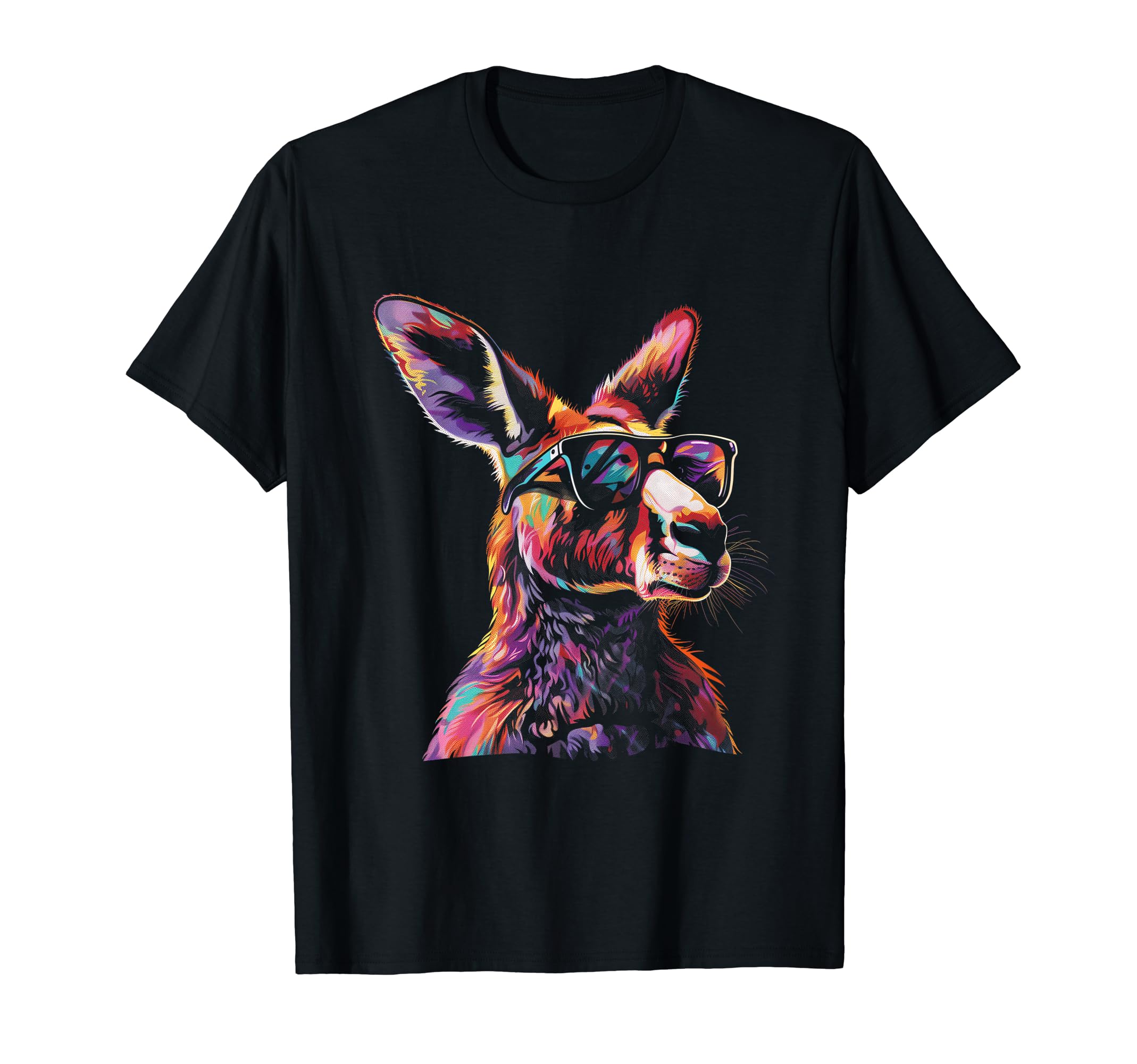 Kangaroo Wearing Sunglasses - Australia Co.Kangaroo Wearing Sunglasses Colourful Funny Animal Australia T-ShirtOEKO-TEX STANDARD 100
