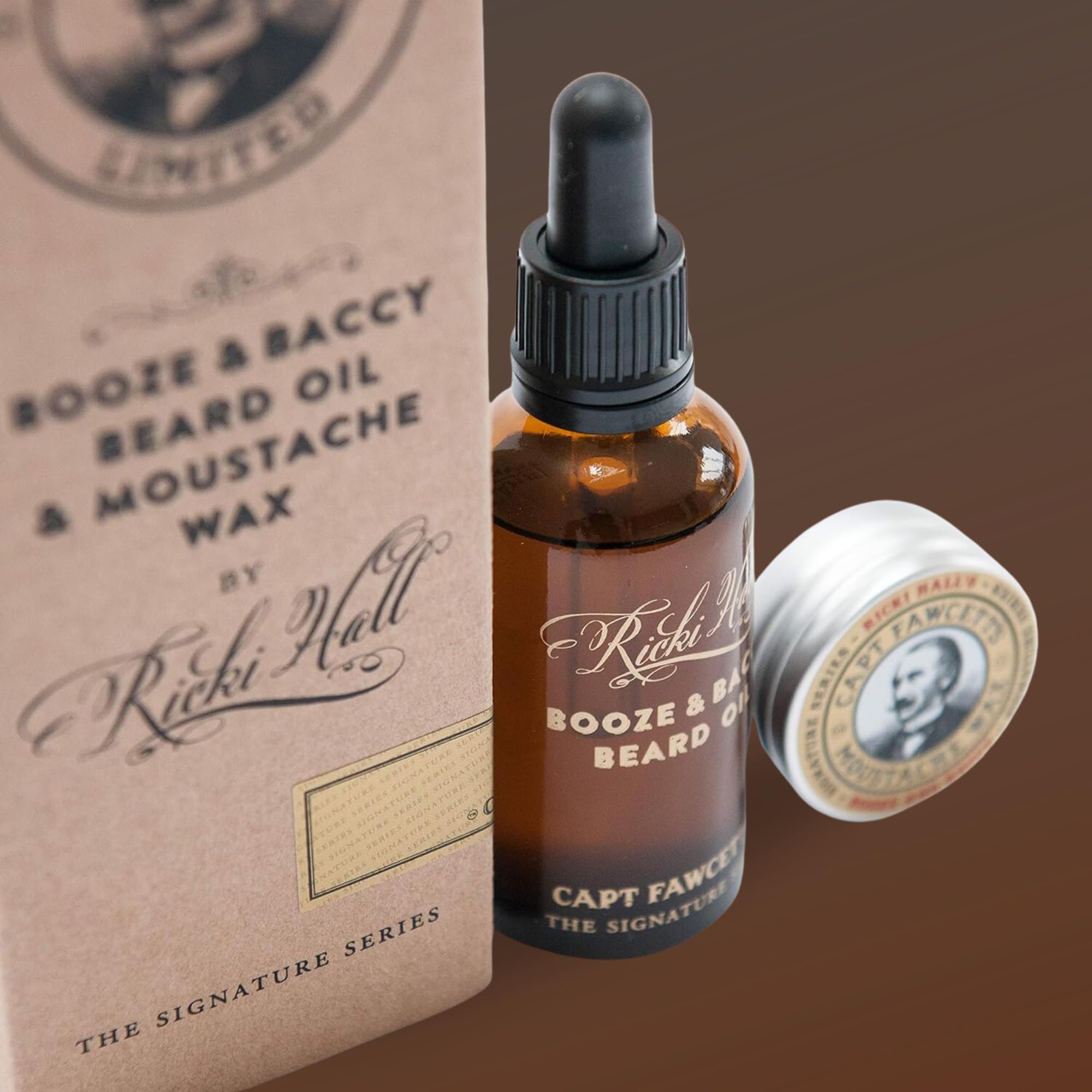 Captain Fawcett Pack Regalo Aceite y Cera Bigote Ricki Hall Booze & Baccy Captain Fawcett 400 g