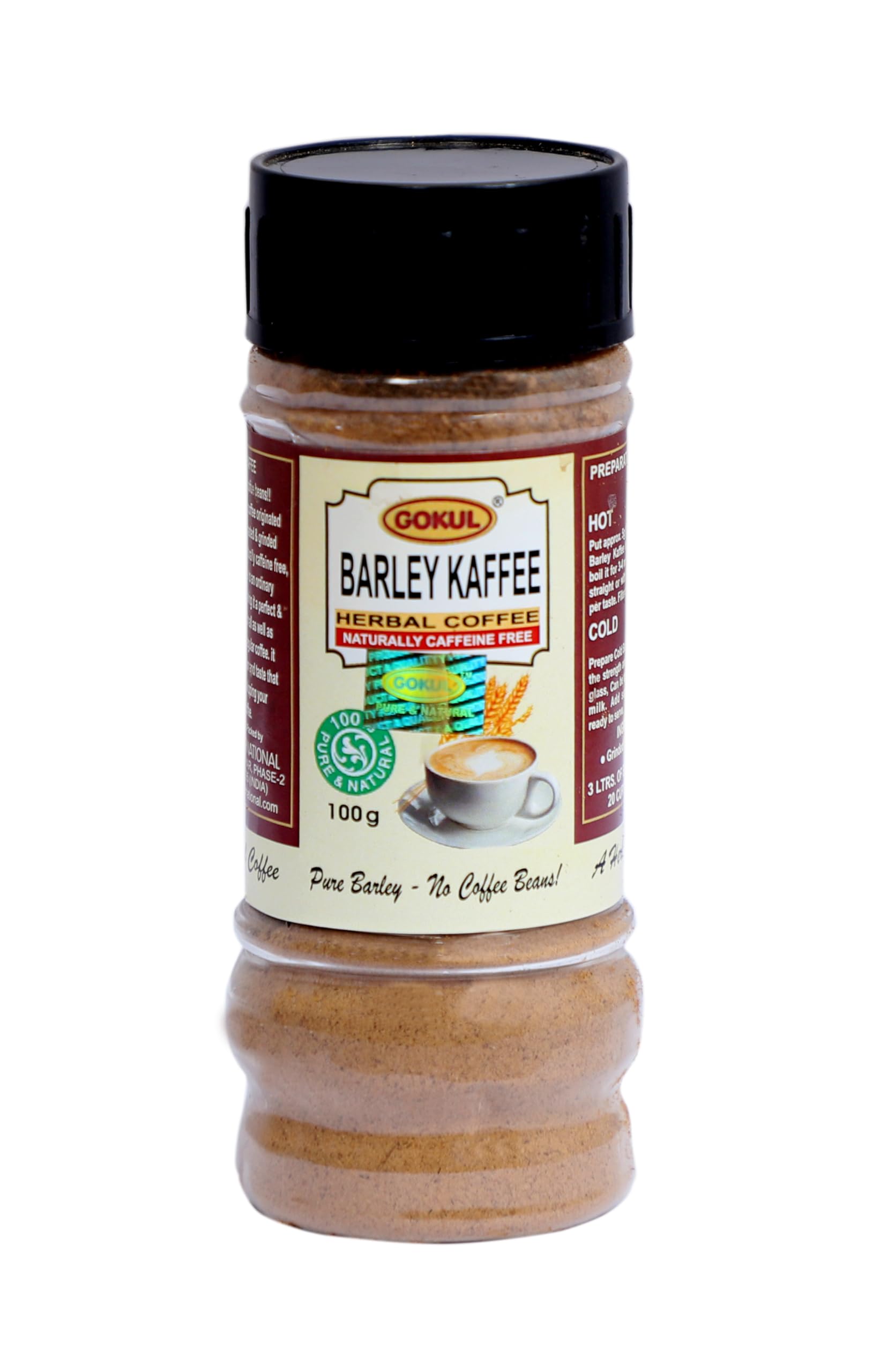Gokul Barley Kaffee, Caffeine-Free Herbal Coffee Alternative, 100g, COFFEE POWDER - Set of 3,100 Gram Each-image-3