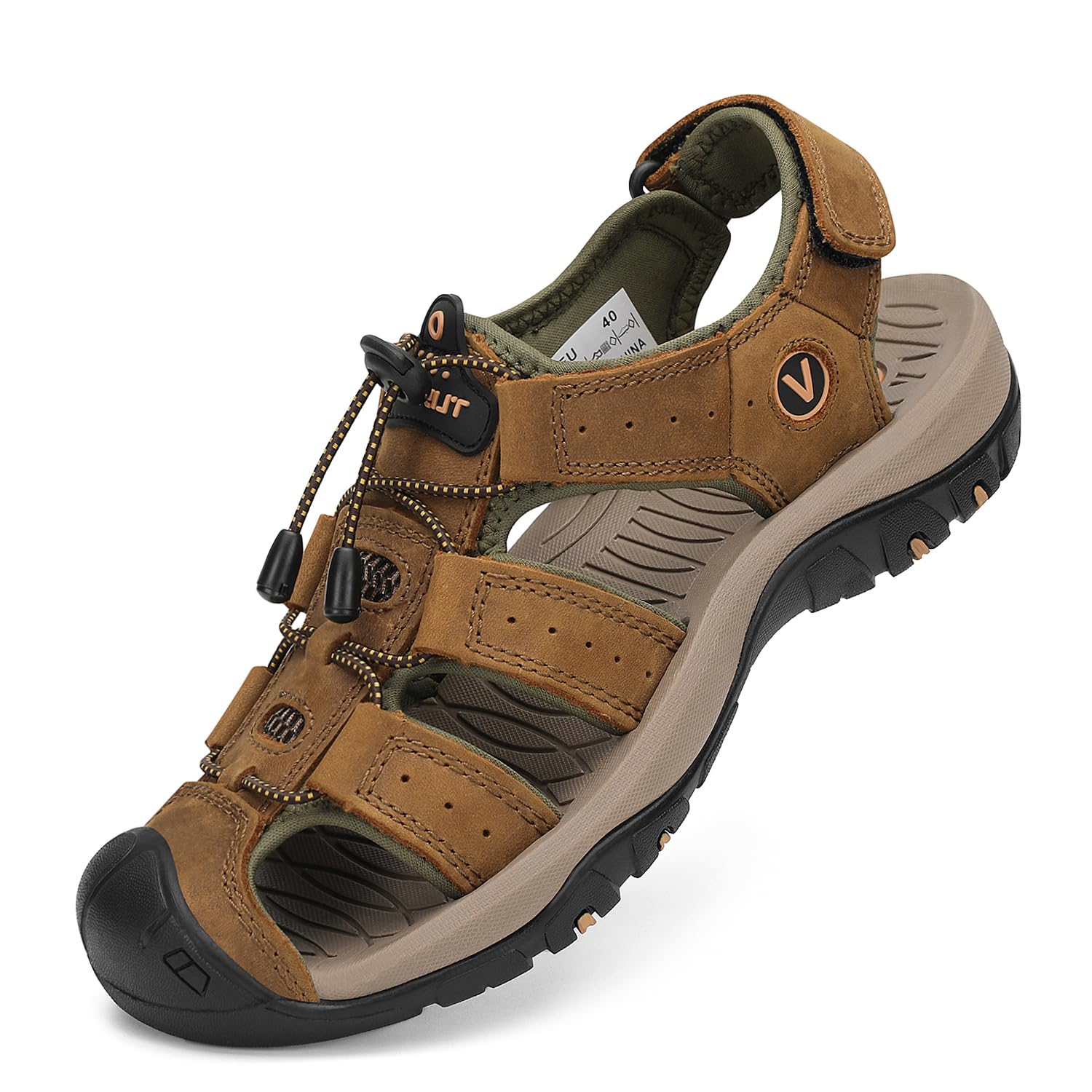 FLARUT Sandali Estivi Uomo Esterni PelleTraspirante Sandali Sportivi Scarpe da Trekking Passeggiata Fisherman Casual Sneakers Antiscivolo