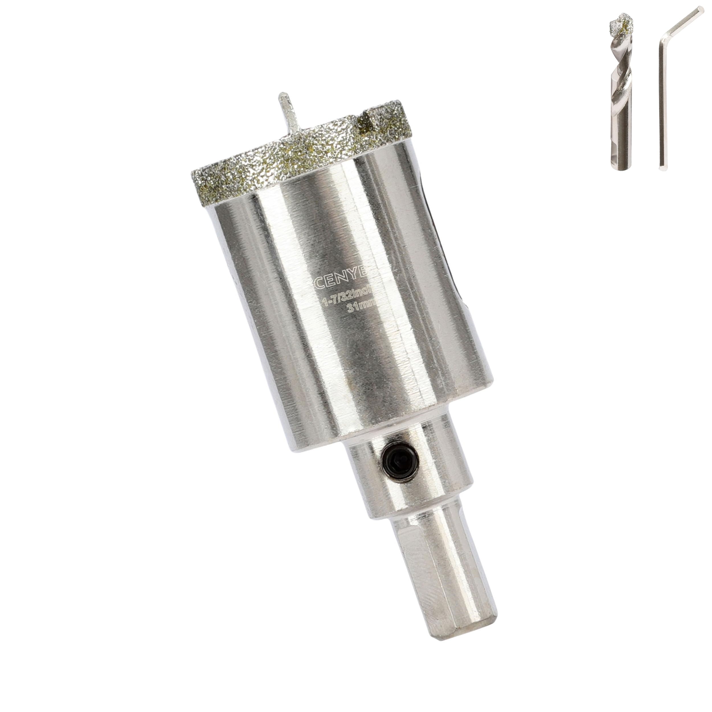 1-7/32 Inch 31mm Tile Hole Cutter Drill Bit Diamond Metal Hole Saw with Center Pilot Drill – Diamond-Coated for Marble, Granite, Ceramics, Porcelain Tiles, Glass — image 1