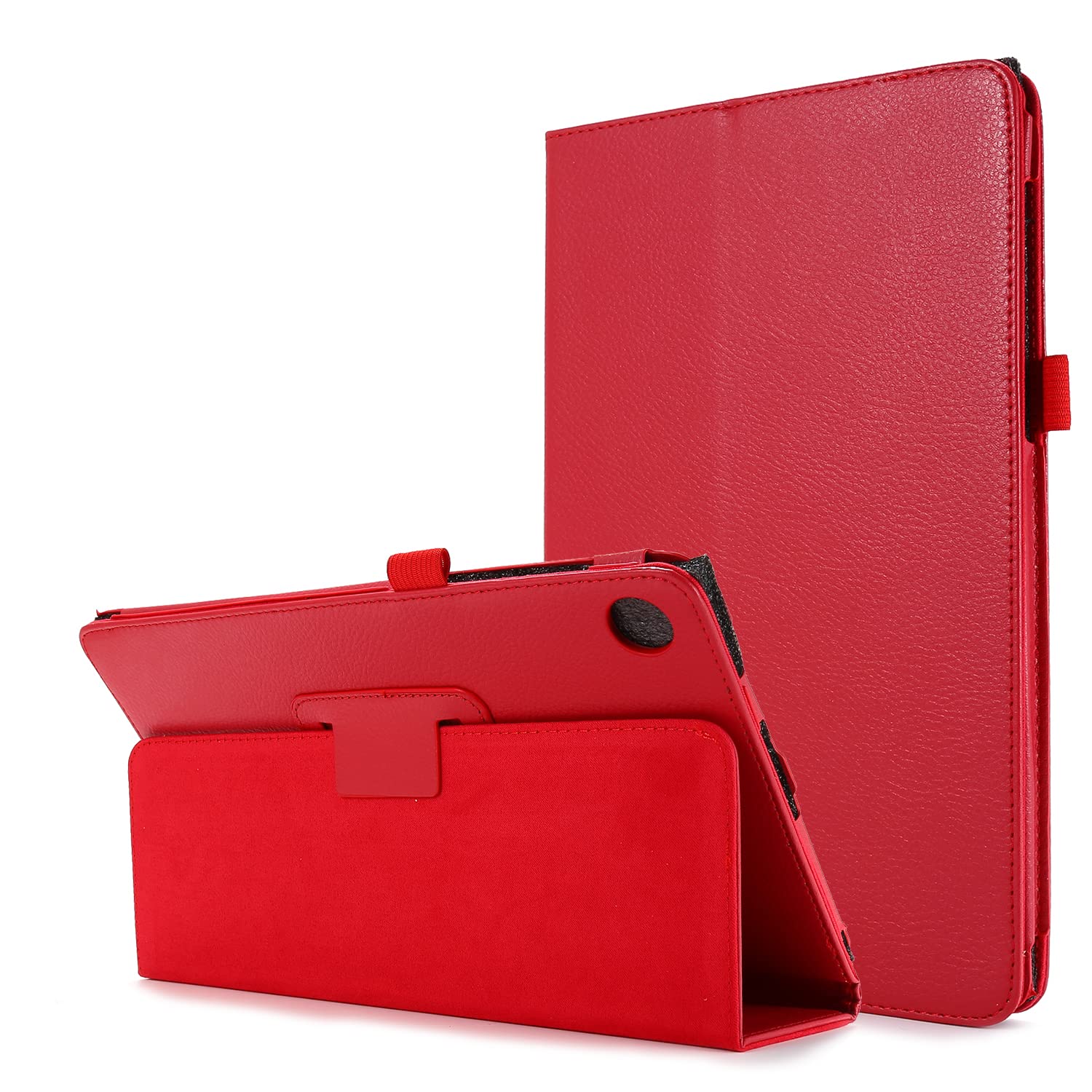 TianTaCase for Lenovo Tab M10 Plus 3rd Gen 2022 (TB-125F/TB-128F) 10.6 inch, PU Leather Slim Folding Stand Cover Case with Auto Sleep/Wake - Red