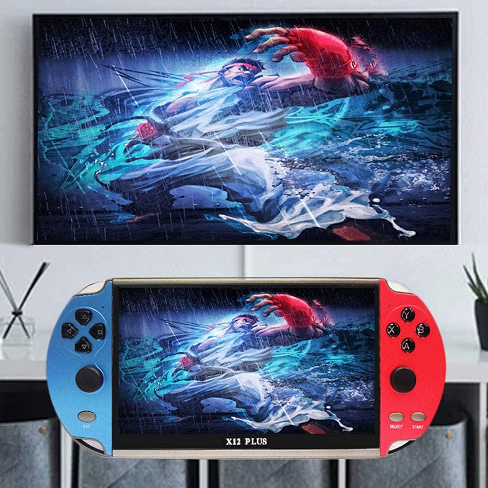 Deals Console da gioco palmare, X12 Plus integrata 10000 giochi, 16 GB Retro Game Console da 7 pollici HD schermo, supporto console per videogiochi PSP/GBA/GBC/FC/SFC