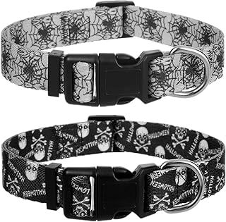 Halloween Dog Collar for Large Dogs Pack of 2, Breakaway Dog Collar for Holiday