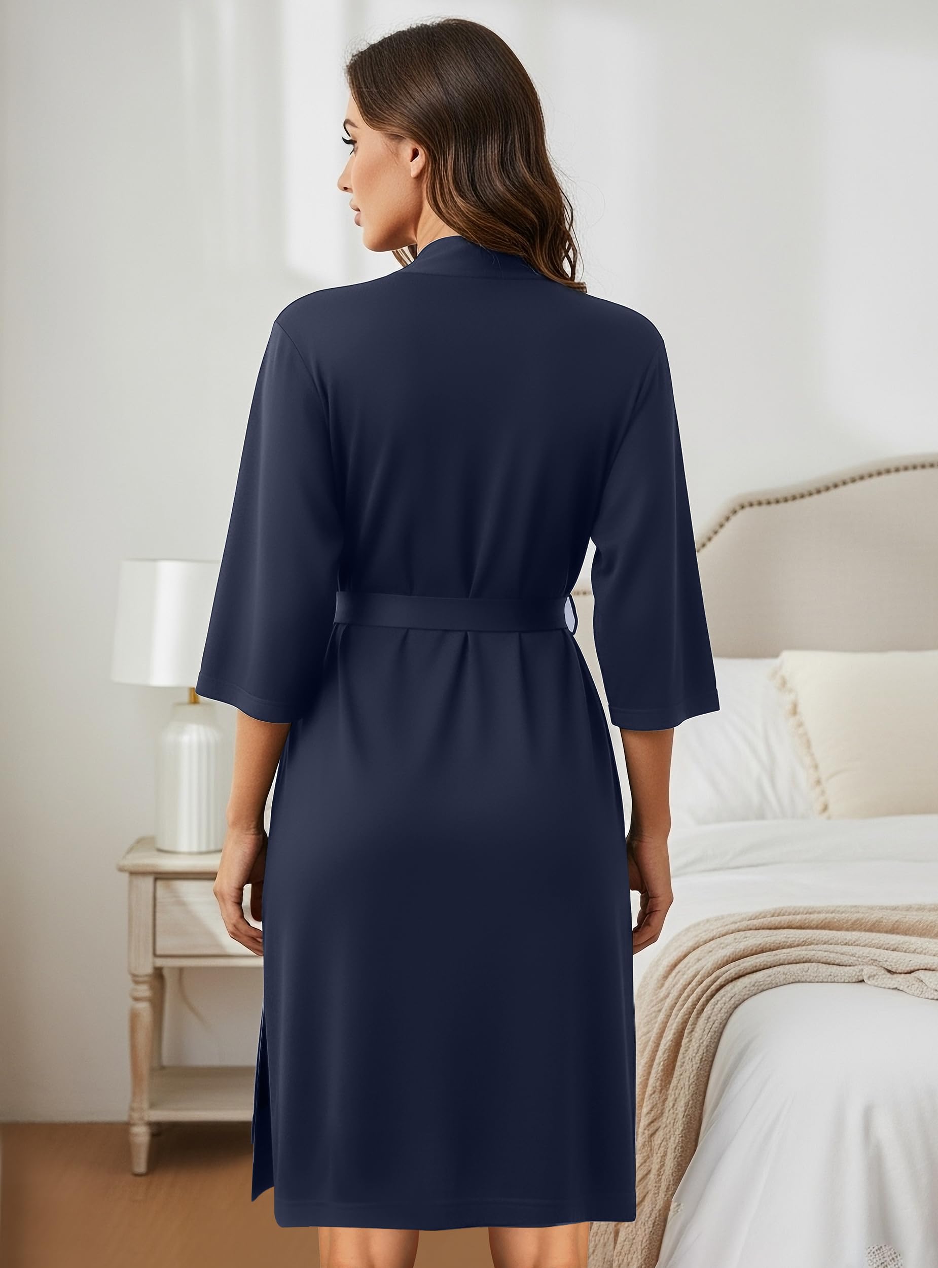 NY Threads Szlafrok damski, luksusowy lekki dzianinowy szlafrok kimono dla kobiet, lekki szlafrok na co dzień do piżamy i odzieży rekreacyjnej