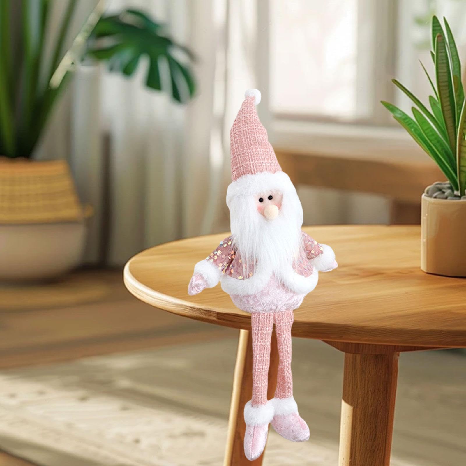 F Fityle Muñeco de Peluche navideño, Figura de Peluche, Centro de Mesa, Adorno, Adorable muñeco navideño de Peluche Coleccionable para Fiestas, Chimenea y, Viejo de Piernas Largas