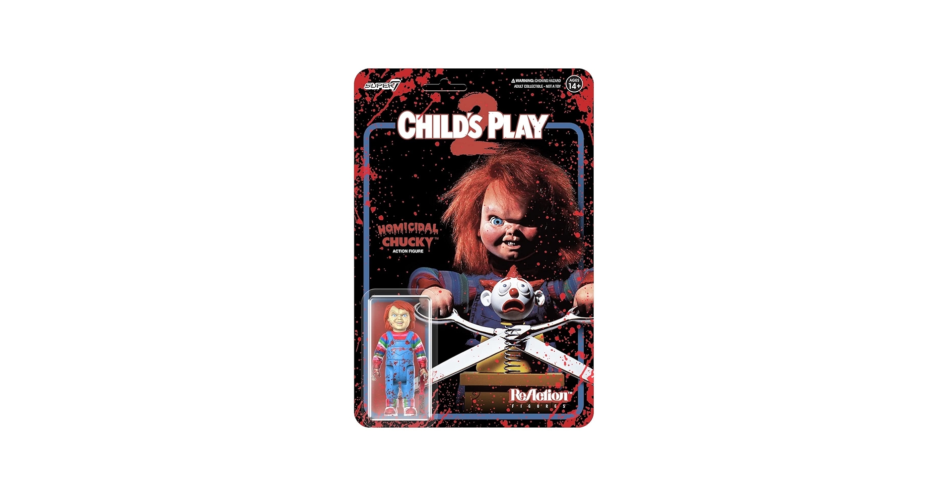 値下げ　CHILD'S PLAY 2 チャッキー ウィンドアップドール Amazon.com: SUPER7 Childs Play W2 Evil Chucky Blood Splatter