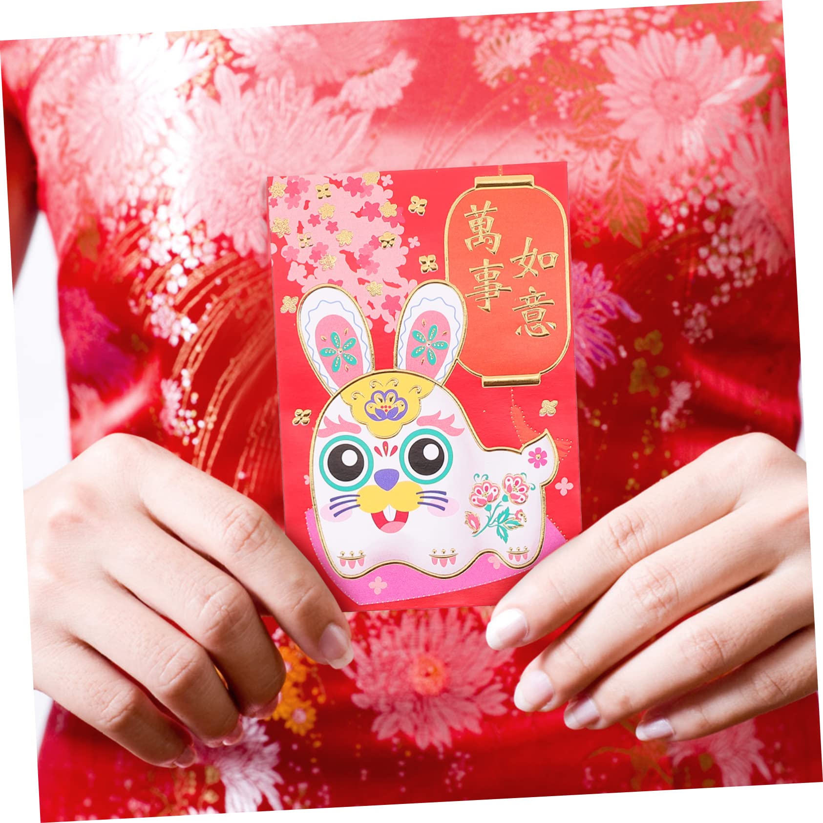 VILLCASE 240piezas Rojos Diseño De Conejo Año Envelopes Festival Para Celebraciones y