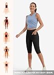 Willit Femmes Longueur du genou Leggings Yoga Capri Pantalons avec poches Haute taille Exercice Capris pour l'été