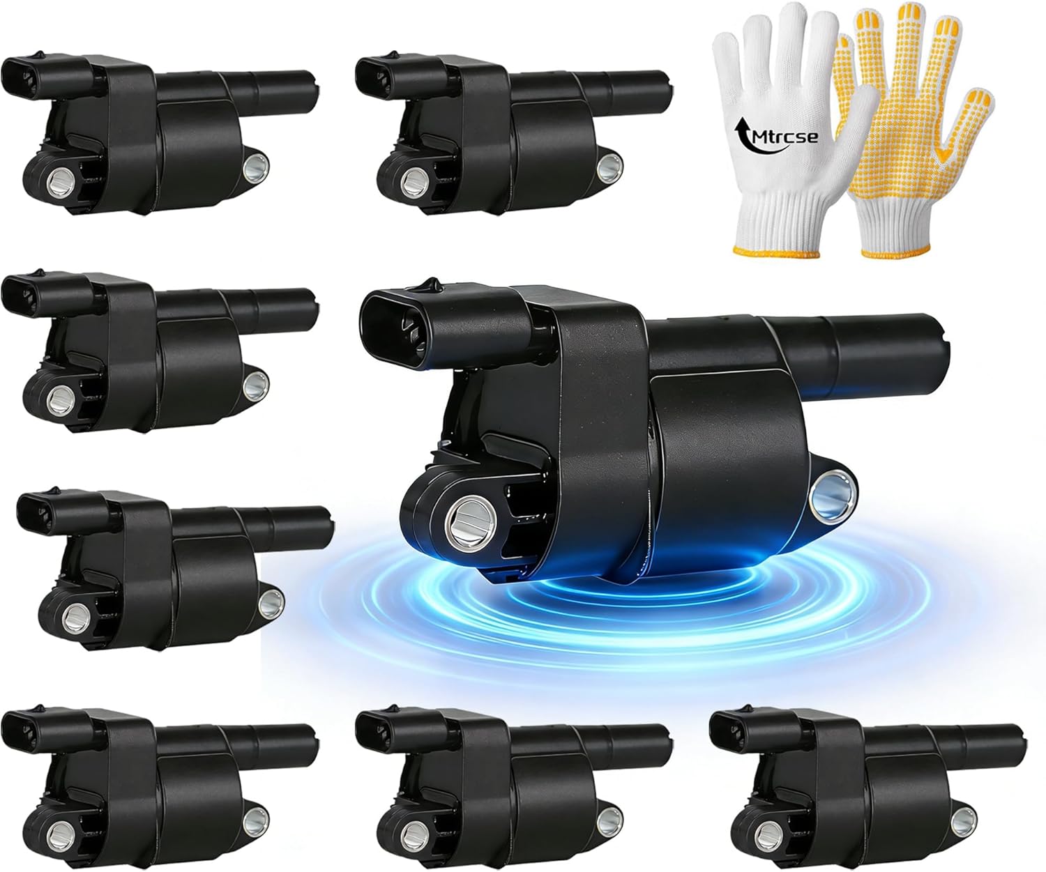 8PCS UF414 Round Ignition Coil Pack for Chevy Avalanche Camaro Canyon Corvette Express Impala SSR Silverado Tahoe Trailblazer GMC Envoy Savana Sierra Yukon Escalade Hummer 4.8L 5.3L 6.0L 6.2L V8