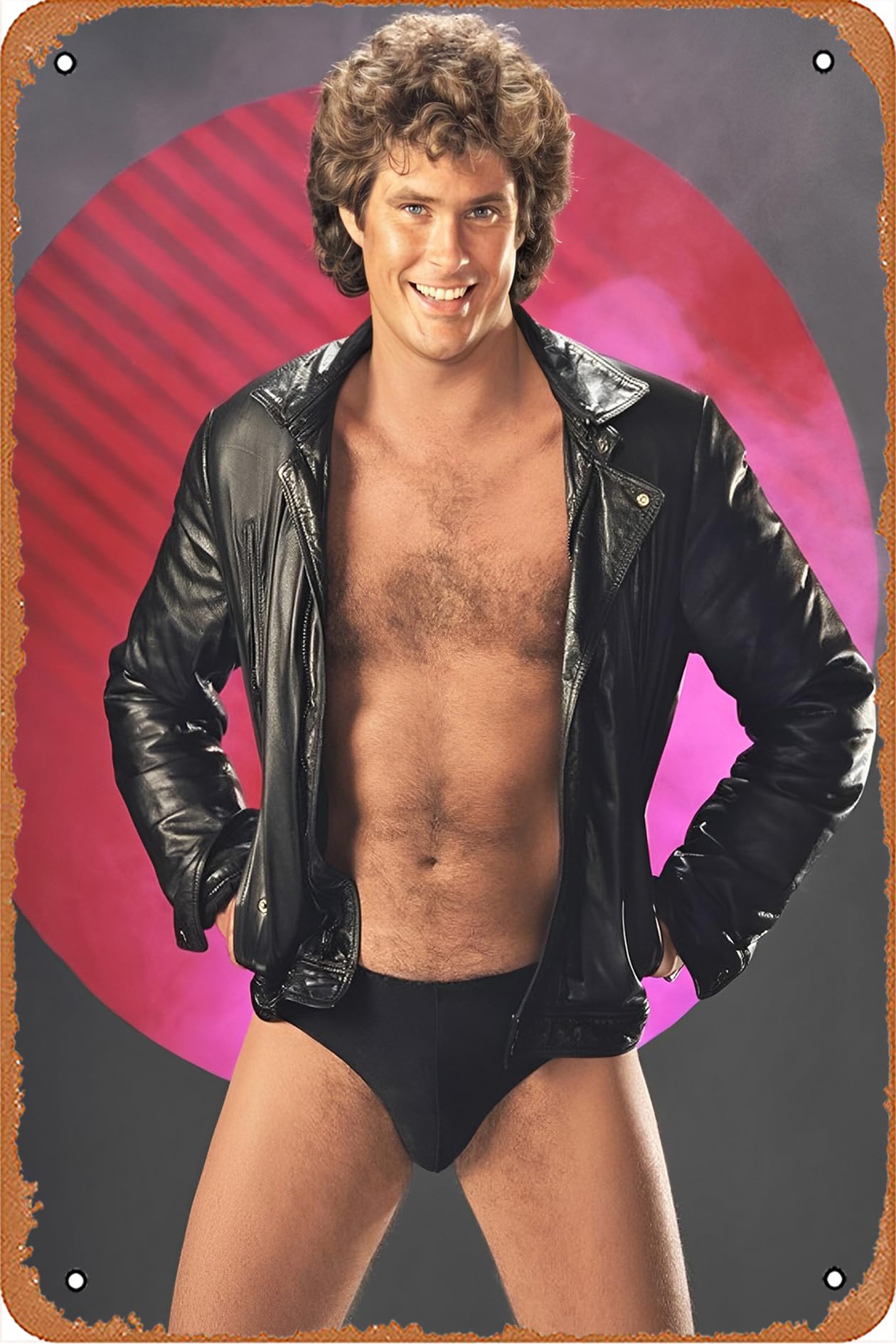 KNIOIL Vintage-Art Retro David Hasselhoff Retro Lustiges Metall-Blechschild Wandkunst Poster Wandschilder Für Bars, Cafés, Pubs, Männer, Höhlen