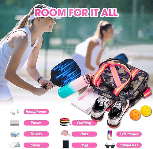 Miniatura 4 de Bolso bandolera de pickleball para mujeres y hombres, bolsas de pickleball para mujeres y hombres, bolsas de pickleball para damas