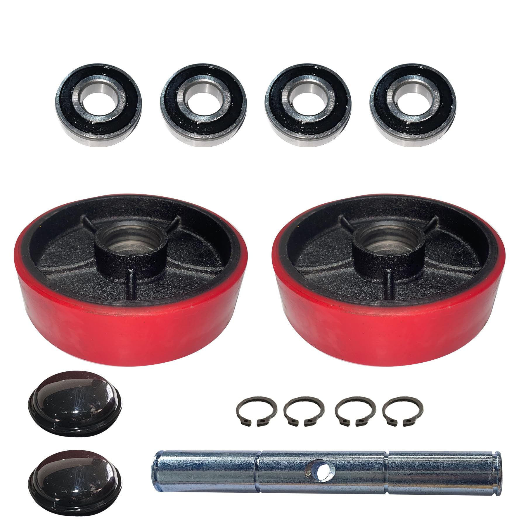 APOLLOLIFT PU Steering Wheel 7 inch× 2 inch for Pallet Jack Wheel Pallet Jack Replacement A Pair