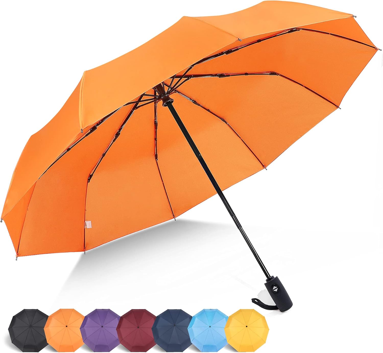 ZOMAKE Travel Umbrella Compact - 10 Ribs Portable Collapsible Umbrellas for Rain Windproof - Paraguas Automatic Small Folding Umbrella Lightweight Packable Umbrella for Women Men