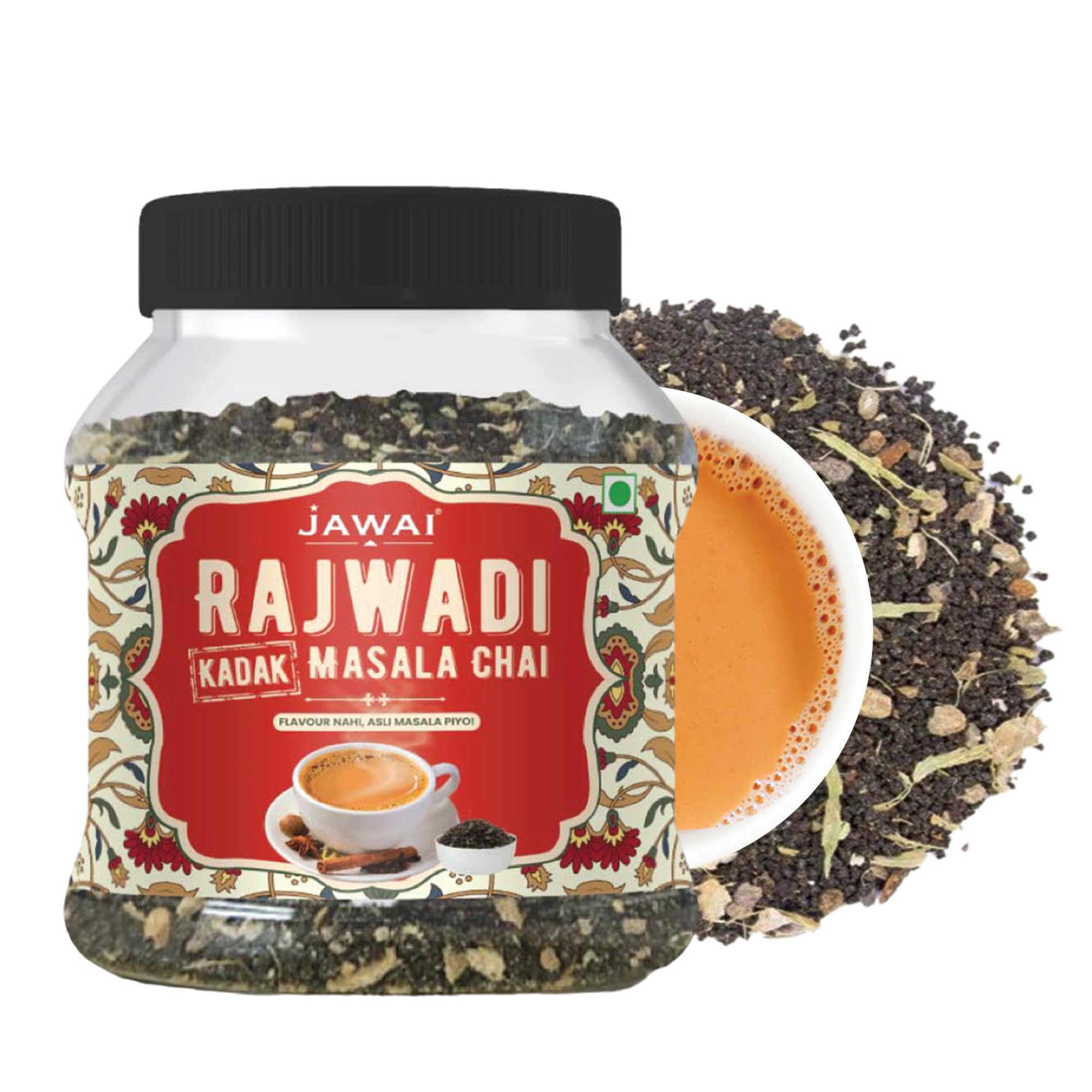 JAWAI RAJWADI KADAK MASALA CHAI | Black Tea | CTC Tea With 5 Immunity Boosting Spices | Masala Tea | Masala Chai Patti | Chai | 100% Natural | Flavour Nahi Asli Masala Piyo | 250 G