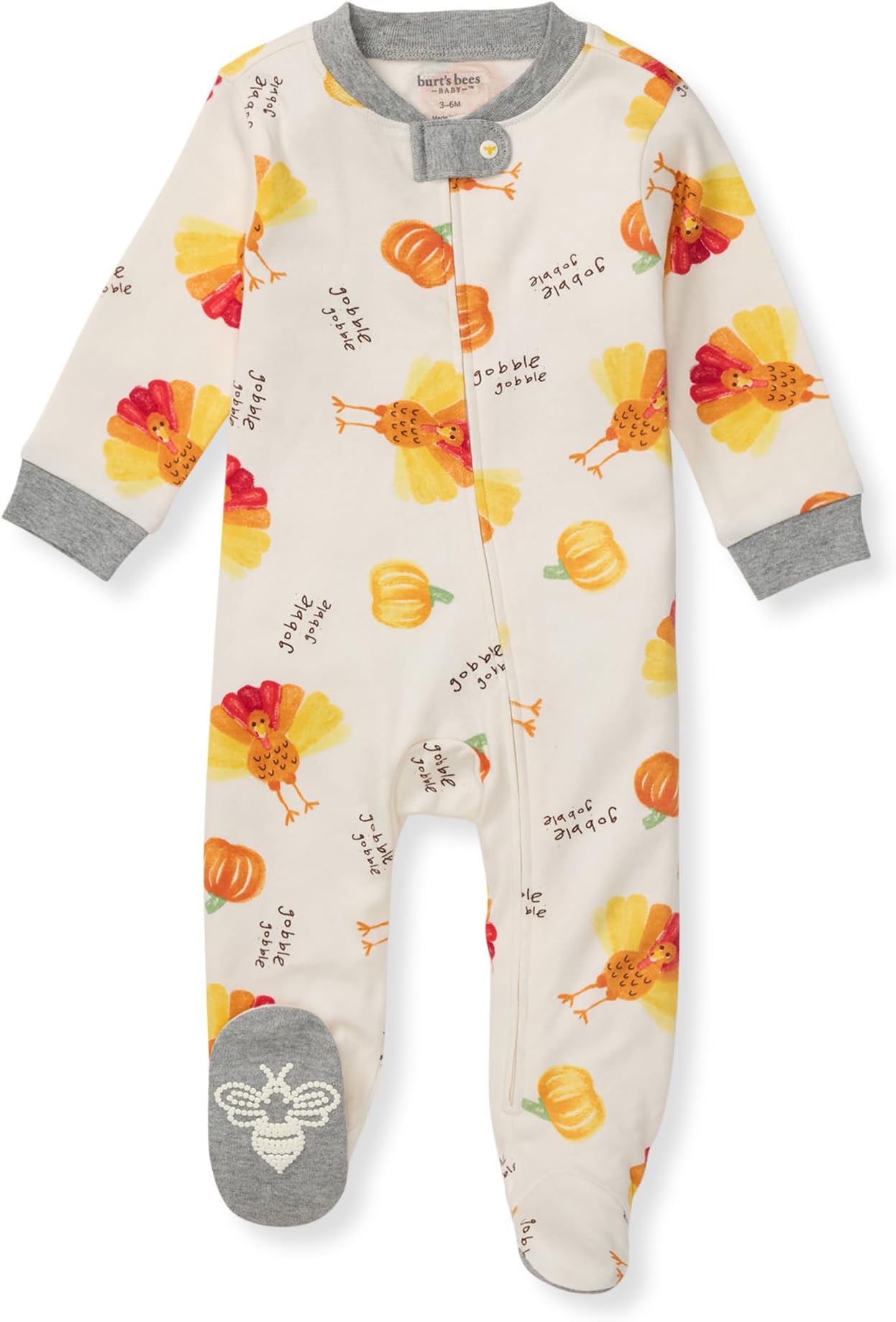 Burt's Bees Baby Girls Footed One-Piece Pajamas, Sleep and Play Loose Fit, 100% Organic Cotton, Sizes NB to 6-9 Months