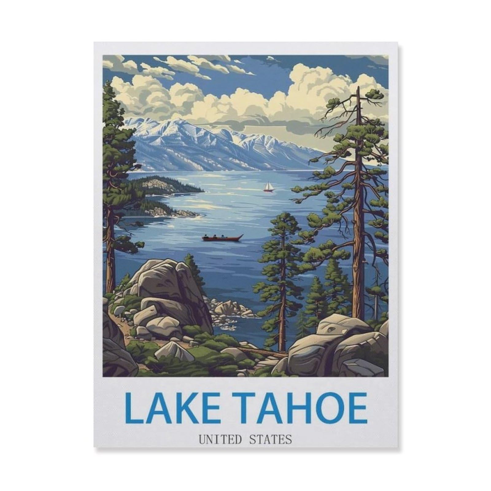 jigsaw 1000 pieces，Lake Tahoe，DIY Art for Grown Ups Adults（50x70cm）-DO92