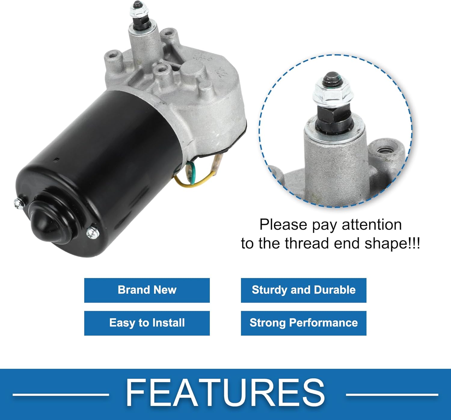 Front Windshield Windscreen Wiper Motor No.4339449/4334104 Replacement for Chrysler Town & Country for Dodge Caravan Charger for Plymouth 9 Pin