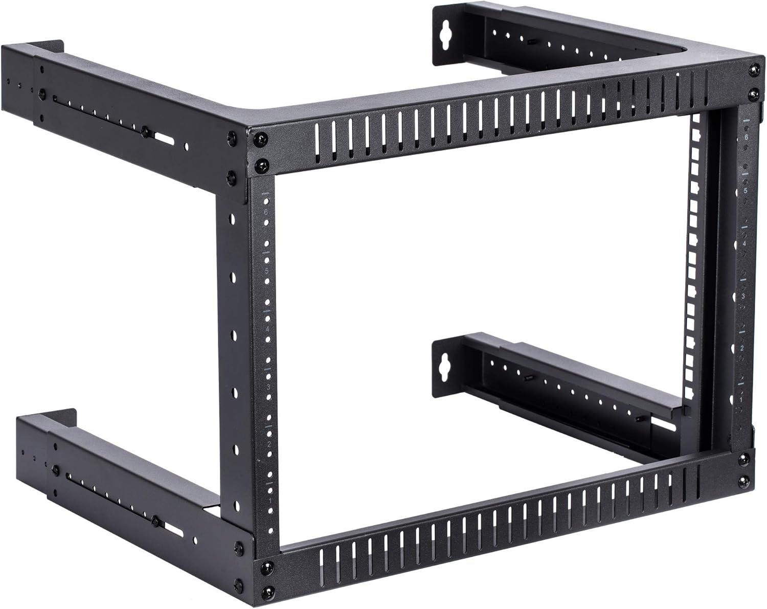 Amazon.com: Kenuco 6U Adjustable Depth Wall Mount Open Frame Steel ...