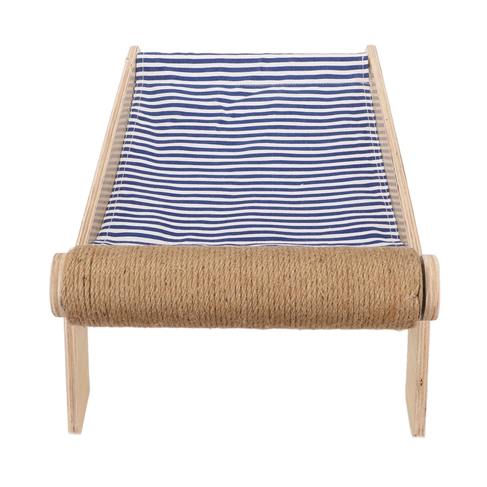Matériaux Premium, Lieu de Repos, Utilisation à Quatre Saison, Chaise de Plage de Hamac de Chat, avec Conception Minimaliste, Sisal, Planche Composite, Bûches, Toile, Hamac, Lit surélevé pour Chats