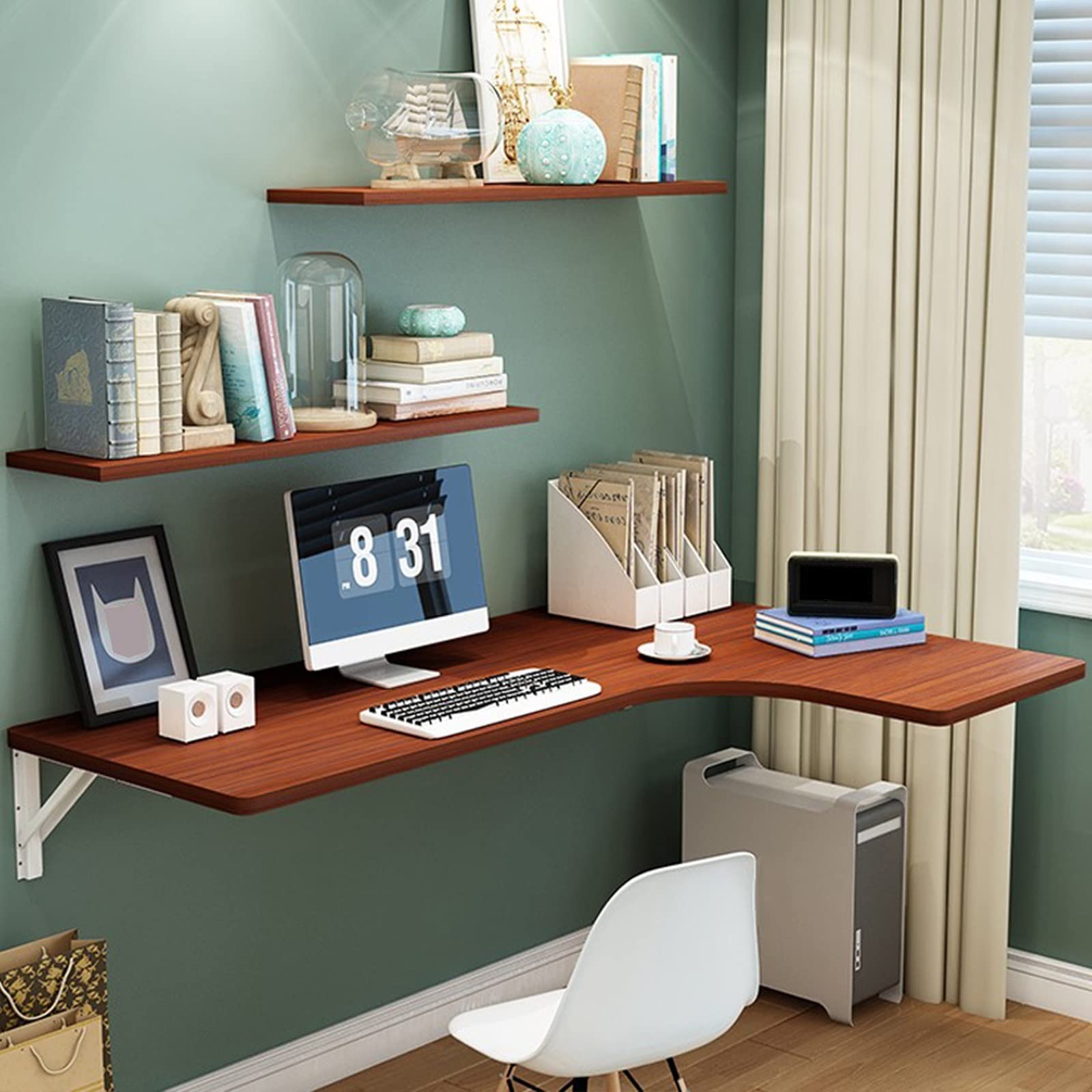 Table murale pliante en bois pour un coin repas convivial