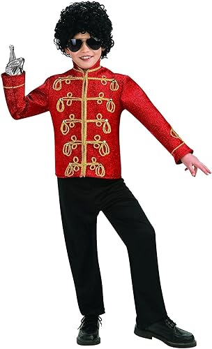 Disfraz de Michael Jackson chaqueta militar de lujo disfraz rojo disponible en Yaxa Colombia