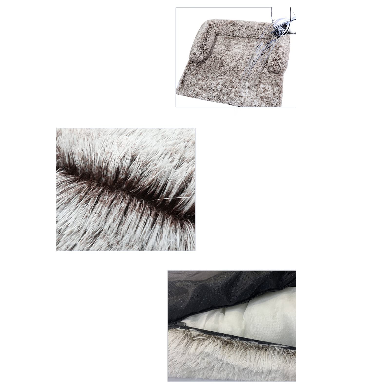 Sofá de Felpa Sofá Cama de Felpa for Camas de Felpa de Invierno Cojín Cama de Felpa Cama for Mascotas for Coche Confort Cálido for Accesorios de Perreras/296(Gradient Coffee Righ)