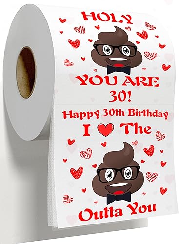 Papel higiénico de 30 cumpleaños, regalos de 30 cumpleaños para él y ella, decoraciones de cumpleaños de 30 para ella y él, decoraciones de 30