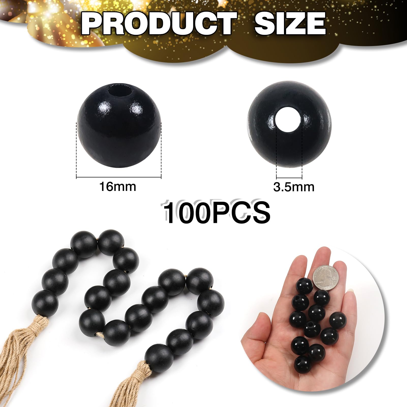 Perles Bois Rondes (2000 Pièces) - Perle En Bois Colorée De 7 Mm - Perles Pour Bijoux, Bracelets