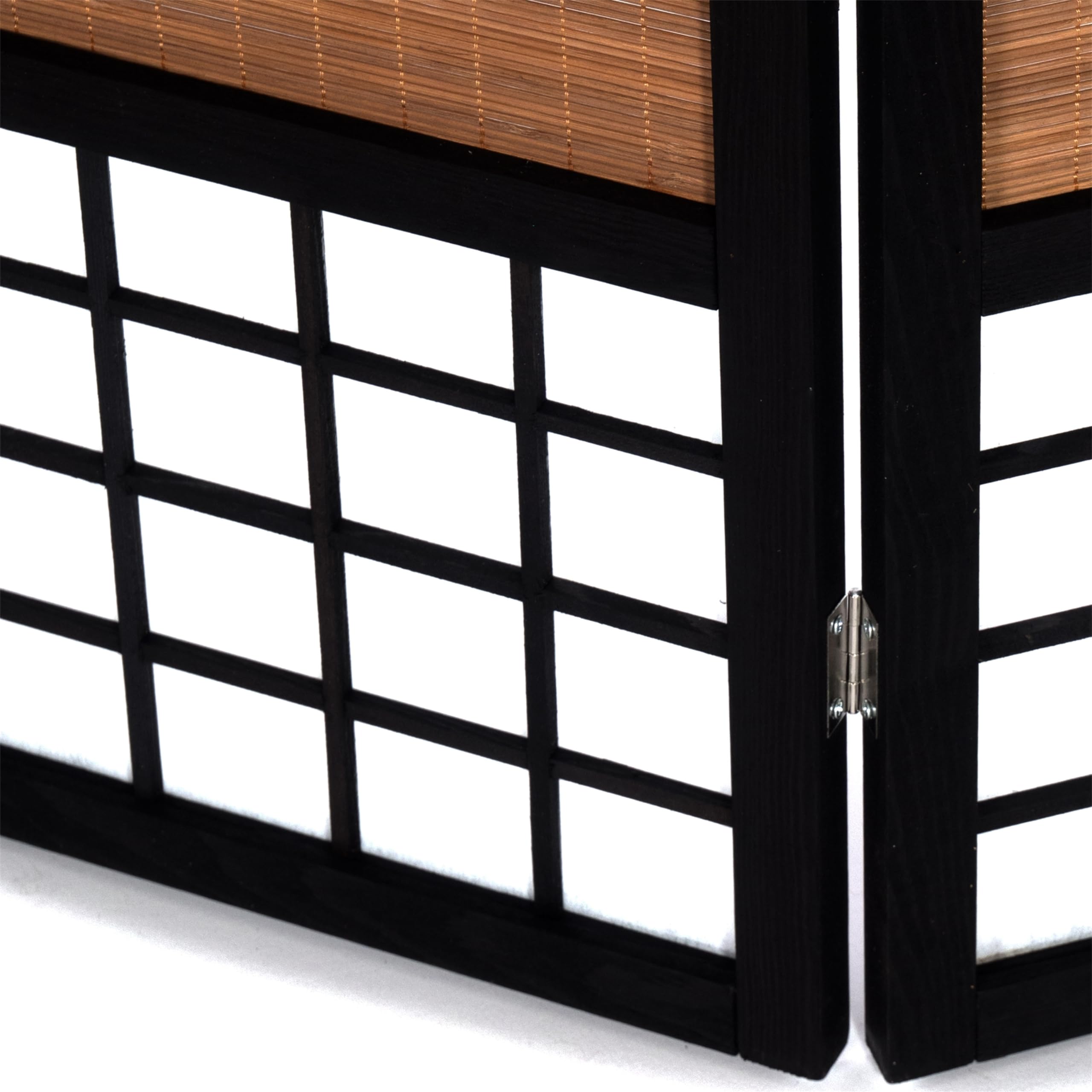 SÉPERATION DE PIÈCE Osaka | 3 pièces, 170x120 cm, Bambou, Papier de Riz, Noir | Paravent Shoji, cloison, Japonaise, séparateur Asiatique, Pliante de Dressing