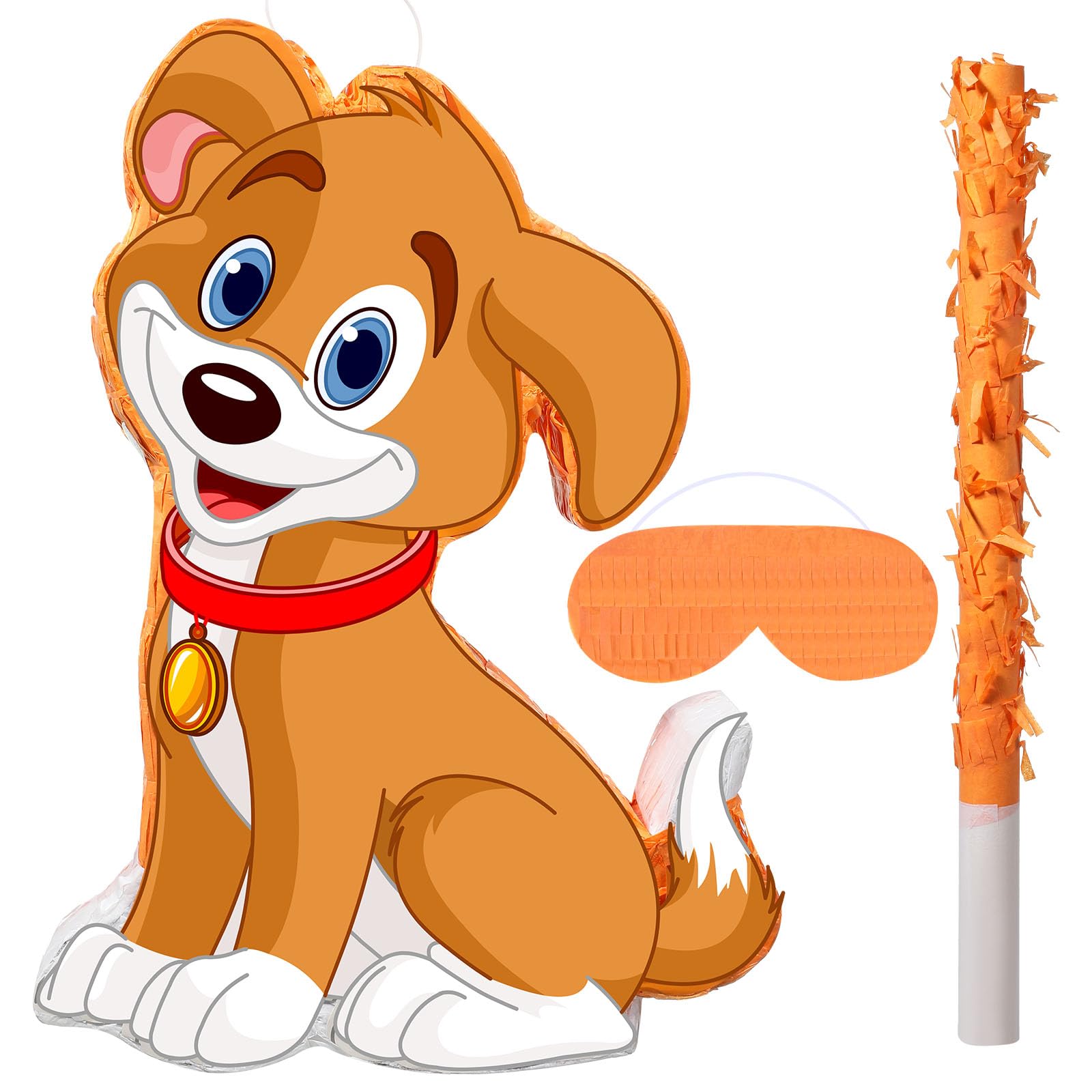 Sotiff Dog Piñata with Bat and Blindfold, Puppy Theme Birthday Game