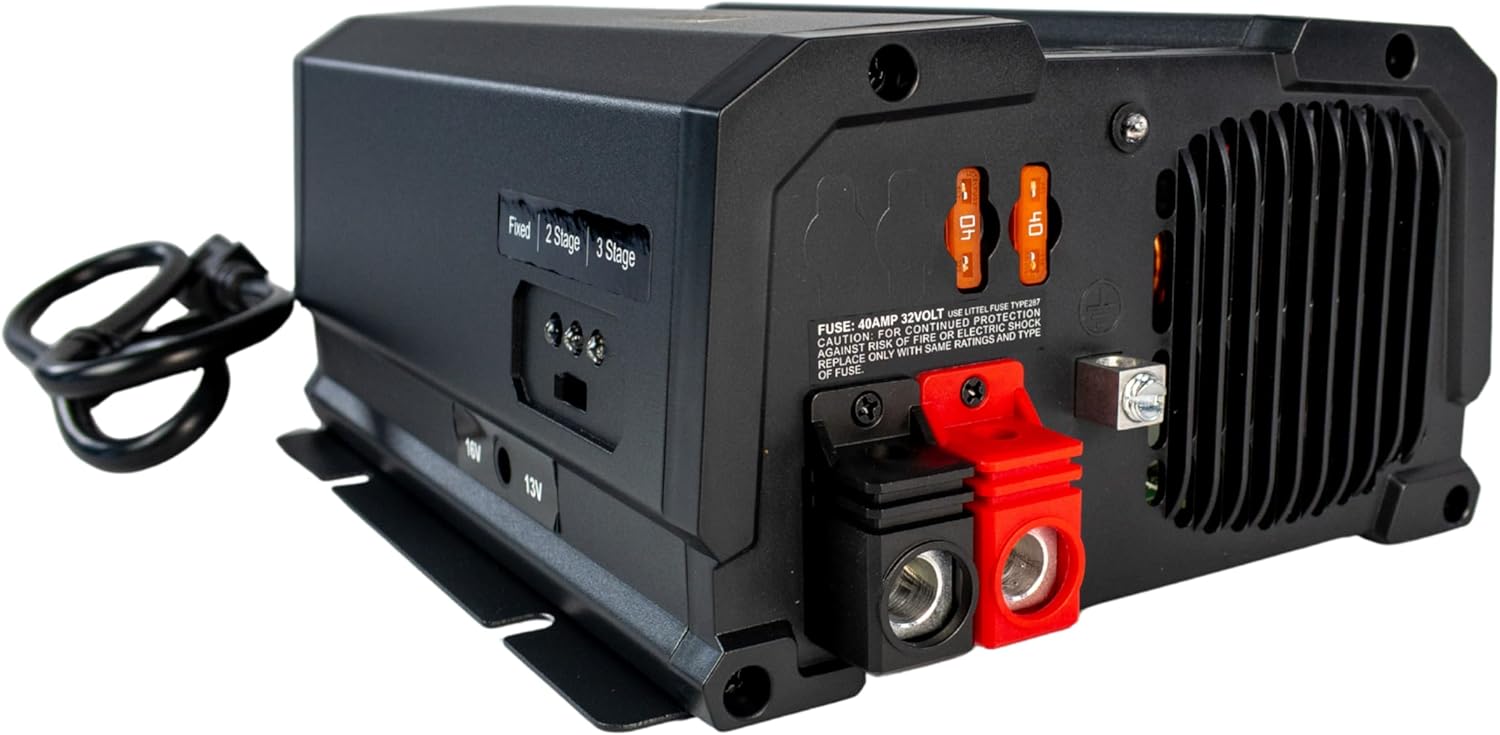 PowerMax RV Power Converter SME Series | AC to DC Power Converter | Built-in 3-2-1 Stage Smart Charger | Lithium Compatible | 110Vac to 12Vdc | 13V to 16.5V | PM3 55 SME (55 Amp)
