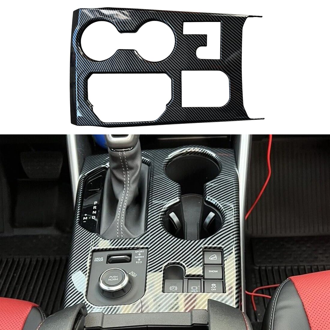 ruihe Carbon Fiber Color Gear Shift Knob, Console Panel Trim, Cup Holder Cover Fit for Toyota Highlander 2023 2024 2025 2026 L/LE/XLE/XSE/Limited/Platinum/Hybrid Interior Accessories : Automotive