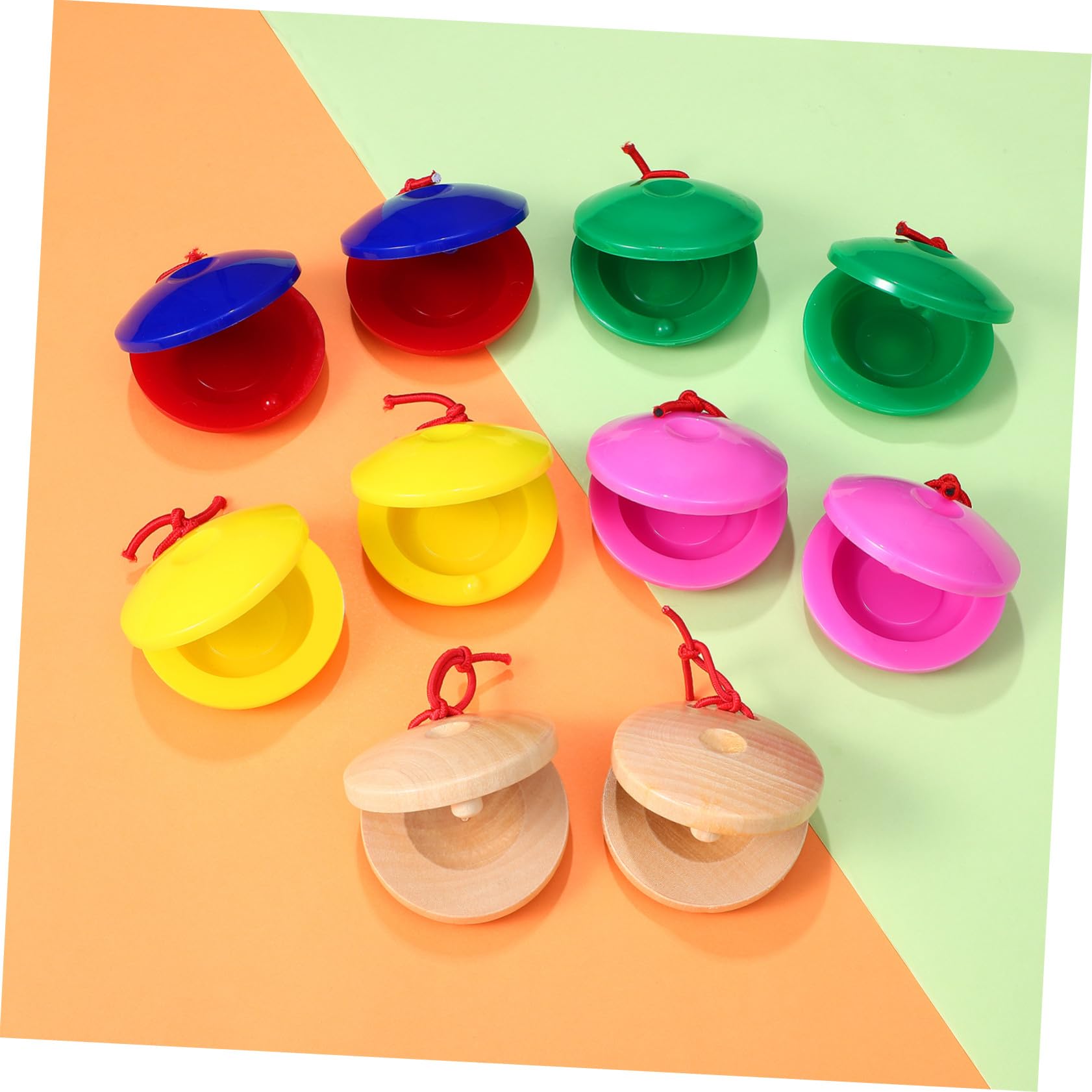 Juguete de Castañuelas para Niños Pequeños 24 Piezas de Madera | Plástico, Instrumentos Musicales Educativos, para Ñiño y Toddler, 12 12 Piezas