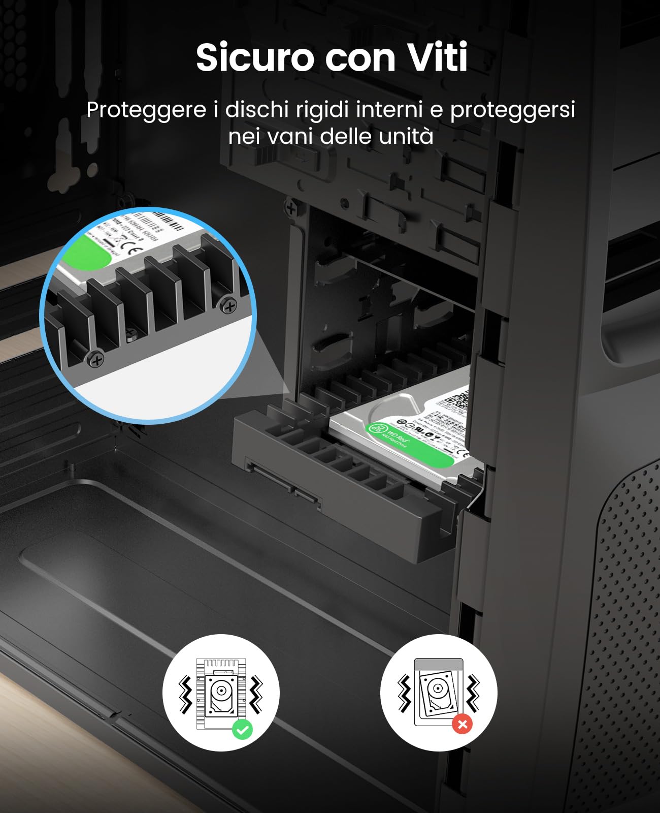 ORICO Telaio di Montaggio per Dischi Rigidi 5 Pezzi Adattatore Hard Disk Interno da 2,5" a 3,5" Staffe di Montaggio Rimovibili per 2,5 Pollici SATA HDD o SSD Incluse Viti -1125SS-5