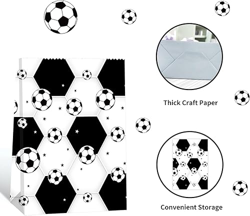 Miniatura 3 de BQK 24 bolsas de golosinas de fútbol, bolsas de aperitivos de fútbol, recuerdos de fiesta de fútbol, bolsas de golosinas de fútbol para fútbol,