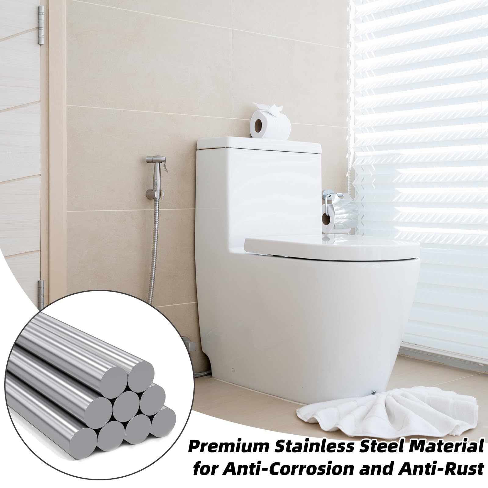 Molain Lot De 2 Vis De Réservoir De Chasse D'Eau En Acier Inoxydable Pour Cuvette WC - Kit Complet Noir