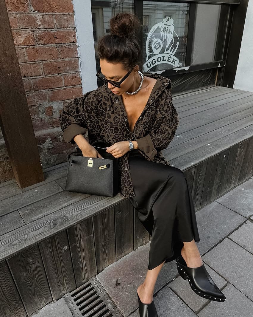 utcoco Womens Fashion Leopard Print Casual Jackets Button Down Shacket Outerwear Fall Outfits for Women 2025 - Image 2