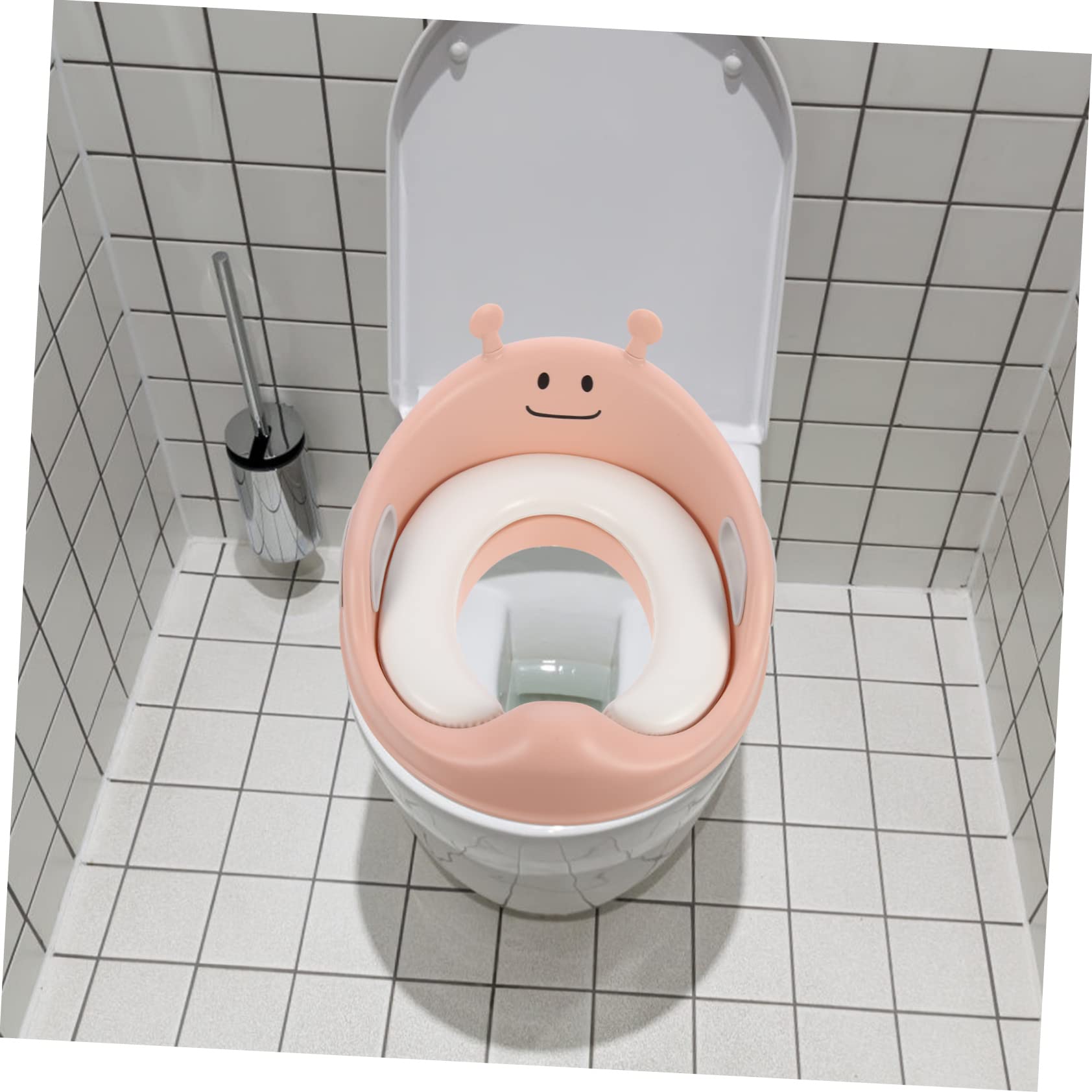 FRCOLOR Riduttore Wc Ragazzo Ragazza Portatile Con Impugnature Di Sicurezza Sedile Confortevole in Pu Design Ergonomico Schienale Adatto Ai Wc Standard Per Allenamento Vasino Autonomo Raga